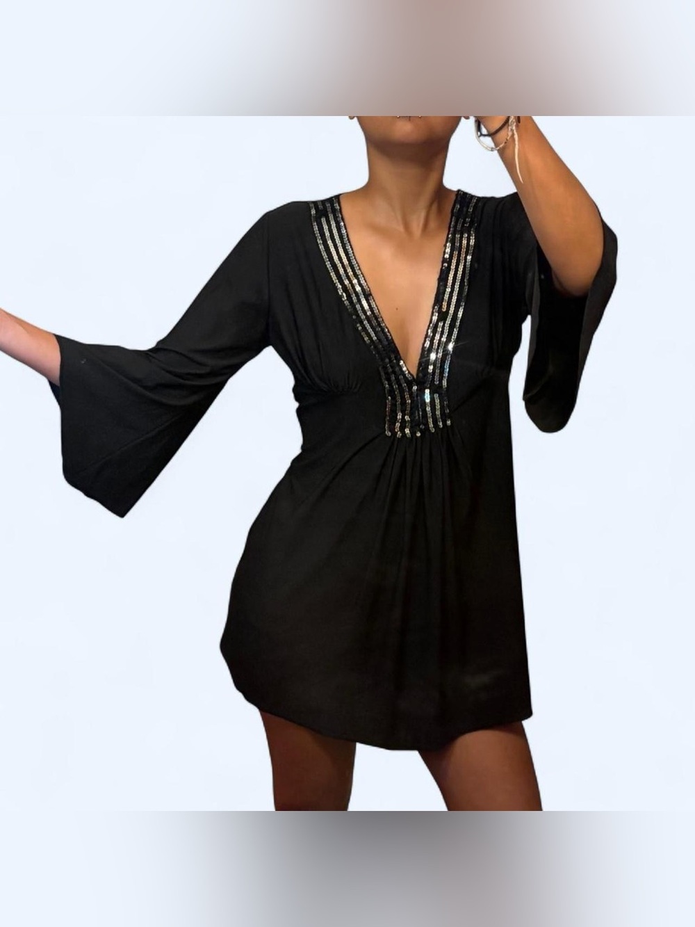 Y2K Black Sequin Mini Dress by Everyday!
